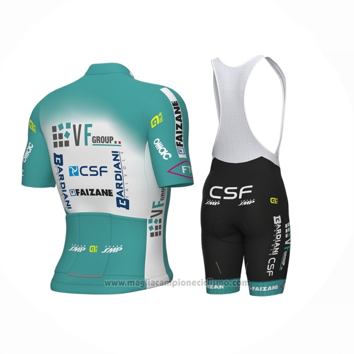 2024 Abbigliamento Ciclismo Bardiani Csf Faizane Azzurro Manica Corta e Salopette
